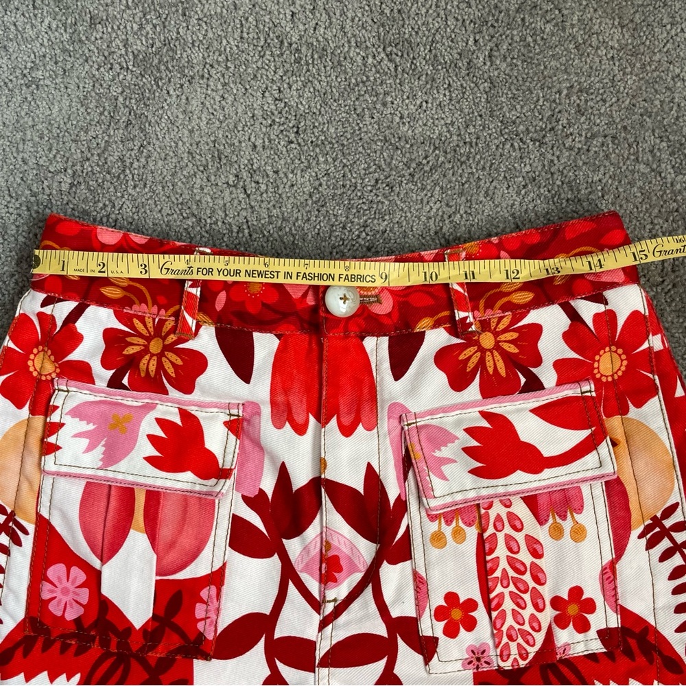 Farm Rio Romantic Orchard Floral Red Women's Shorts - Picture 6 of 8